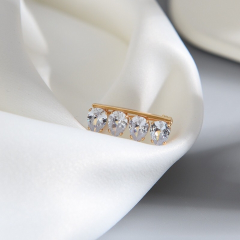 Trâm, Ghim Cài Áo Nhỏ HimHip Thanh Ngang Vàng Sang Trọng HKCC Đính Phale 1*2,5cm