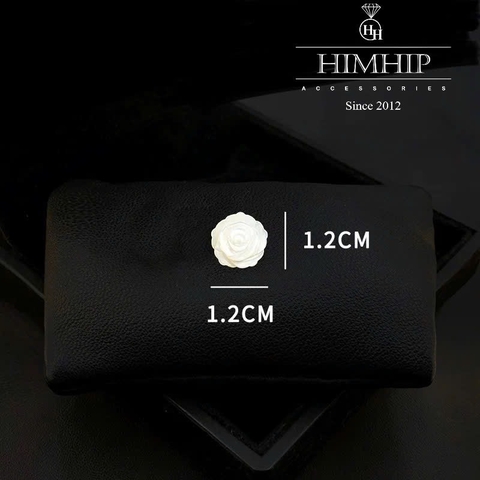 [Thiết kế] Pin Cài Áo HimHip Hoa Hồng Sang Trọng HKCC Khảm Trai 1,2cm