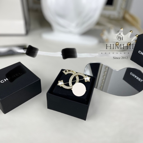 Trâm, Ghim Cài Áo HimHip Chữ X Ngôi Sao Khảm Trai Sang Trọng HKCC Đính Phale 4.5x3cm