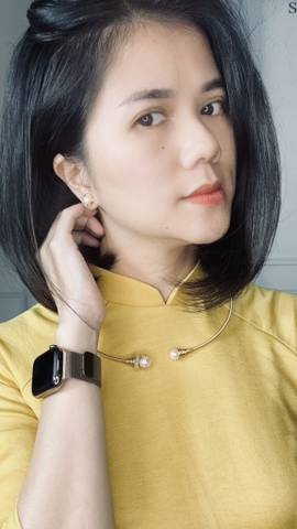 Kiềng Cổ HimHip Trai Thật Song Ngọc Mãn Đường Sang Trọng 15cm Phụ Kiện Áo Dài