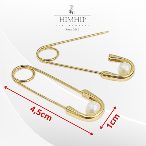 Trâm, Ghim Cài Kim Băng HimHip Kiểu Dáng Cổ Điển HKCC Mix Trai 1x4.5cm