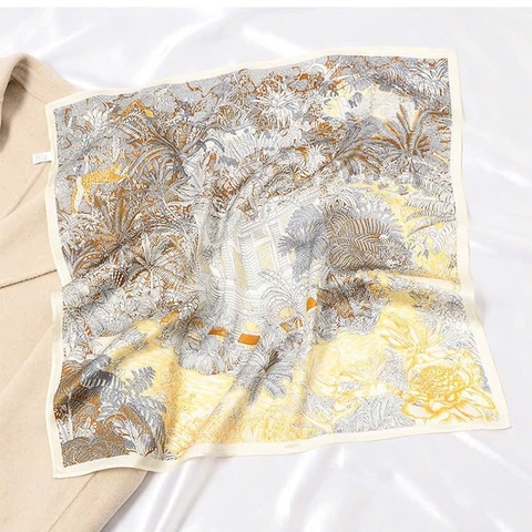 Set Quà HimHip Khăn Lụa Cao Cấp 53*53cm & Cài Khăn, Cài Áo, Khuyên Tai Kèm Túi Hộp Thiệp - 877
