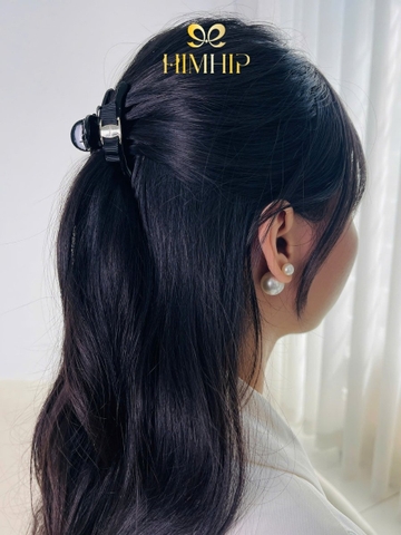 Kẹp Càng Cua HimHip Composite Dáng Dẹt Gắn Nơ Hai Lớp Khuy HKCC