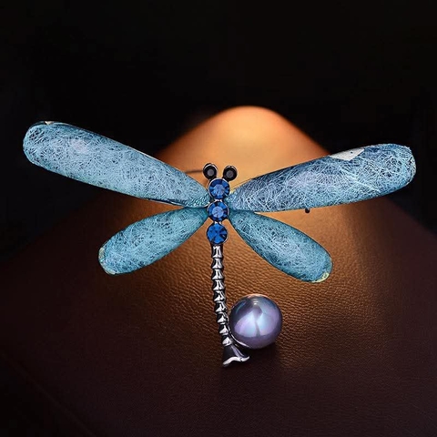 Trâm, Ghim Cài Áo Nam Nữ HimHip Chuồn Chuồn Xanh Ngọc Thanh Lịch 4*7cm HPBD