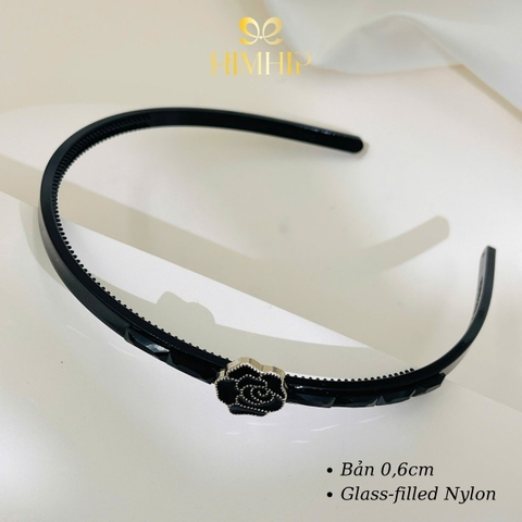 Bờm Tóc HimHip Composite Dáng Mảnh Phối Hoa Hồng Thanh Lịch 0.6cm