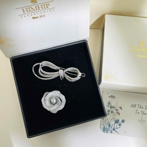Set Quà HimHip Kẹp Mái & Cài Áo Kèm Túi Hộp Thiệp - 133