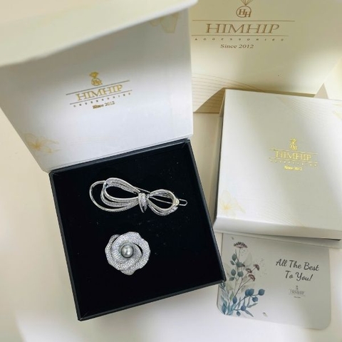 Set Quà HimHip Kẹp Mái & Cài Áo Kèm Túi Hộp Thiệp - 133