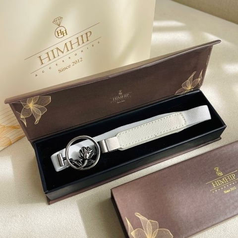 Set Quà Dây Lưng HimHip Chun Mix Da Khoá Bạc Hình Hoa Hồng Sang Trọng 1.5x66cm Kèm Túi Hộp Thiệp - 02