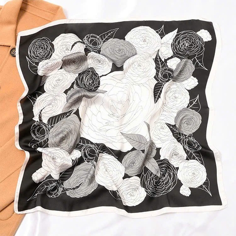 Set Quà HimHip Khăn Lụa Vuông 70x70cm & Cài Khăn, Trâm Cài Tóc Kèm Túi Hộp Thiệp - 643