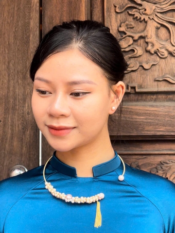 Kiềng Cổ HimHip Trai Dị Ngọc Kết Dị Châu Cao Cấp 15cm Phụ Kiện Áo Dài