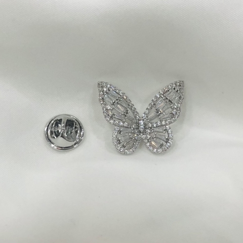 Trâm, Ghim Cài Áo HimHip Bướm Đá Sang Trọng HKCC Đính Phale 2*2,5cm