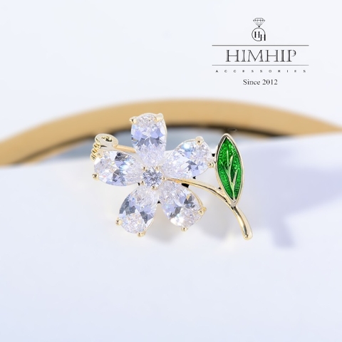 Trâm, Ghim Cài Áo Nhỏ HimHip Hoa 5 Cánh Đáng Yêu HKCC Đính Phale 1,7*2,5cm