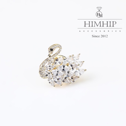 Pin Cài Áo Hình Thiên Nga Mix Phale Sang Trọng 2*2.2cm