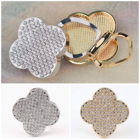 Cài Khăn Kẹp Khăn HimHip Size To Hoa 4 Cánh May Mắn HKCC Đính Phale 3cm