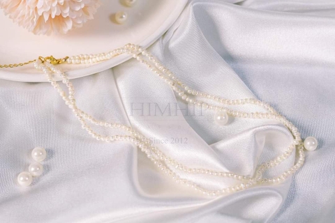 [Thiết kế] Vòng cổ ngọc trai 4mm 4in1 cao cấp 38cm+5cm (Không Kèm Túi Hộp)