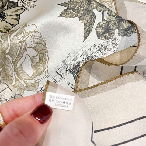 Khăn Lụa Cao Cấp HimHip 65x65cm Khăn Quàng Quà Tặng Khăn - 53