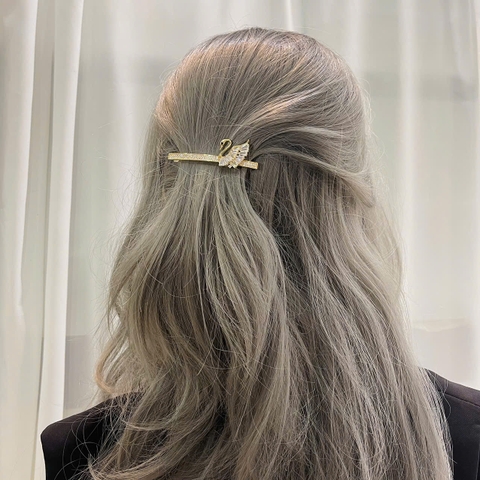 Kẹp Bấm HKCC Đính Đá Phale Thiên Nga Sang Trọng 7cm