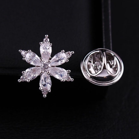 Pin Cài Áo HimHip Hoa Nhỏ 6 Cánh Thanh Lịch HKCC Đính Phale 1.5cm