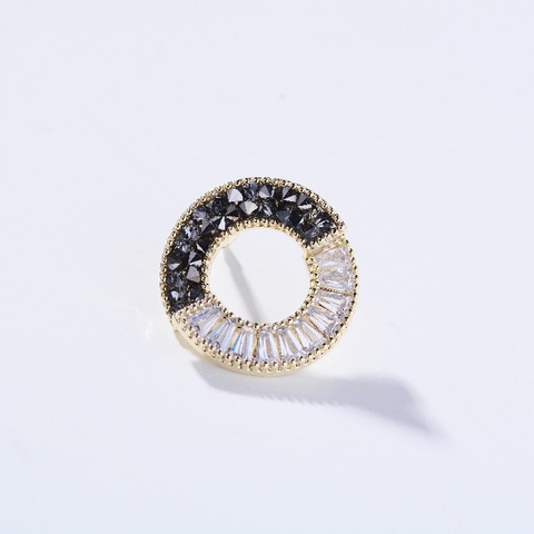Pin Cài Áo HimHip Vòng Tròn Âm Dương Sang Trọng HKCC Đính Phale 1.5cm