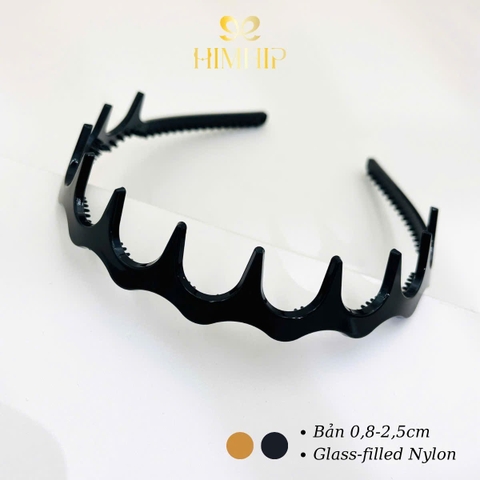 Bờm Tóc HimHip Composite Uốn Sóng Dáng Trơn Đơn Giản 2.5cm