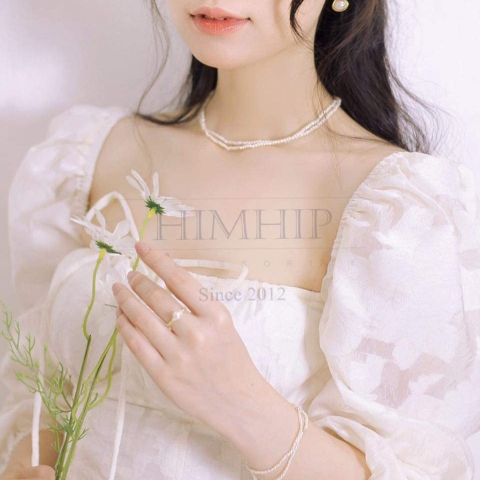 [Thiết kế] Vòng cổ ngọc trai 4mm 4in1 cao cấp 38cm+5cm (Không Kèm Túi Hộp)