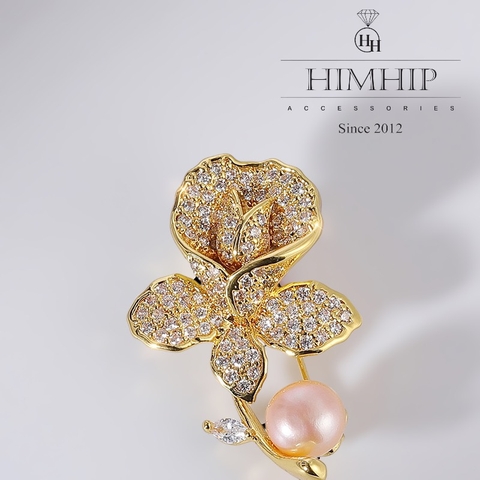 Trâm, Ghim Cài Áo Nhỏ HimHip Hoa Hồng Nhỏ Sang Trọng HKCC Mix Trai 2*3,4cm