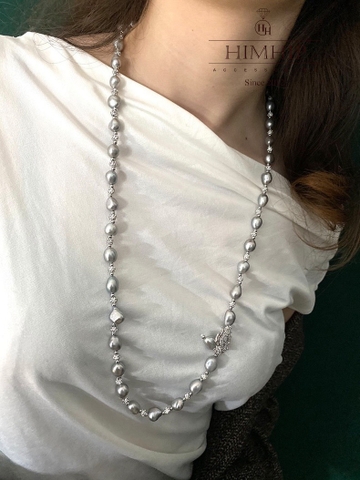 Vòng Cổ HimHip Trai Dị Khóa Mặt Thiên Nga Đính Phale Sang Trọng 79+0cm Phụ Kiện Áo Dài