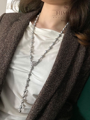 Vòng Cổ HimHip Trai Dị Khóa Mặt Thiên Nga Đính Phale Sang Trọng 79+0cm Phụ Kiện Áo Dài