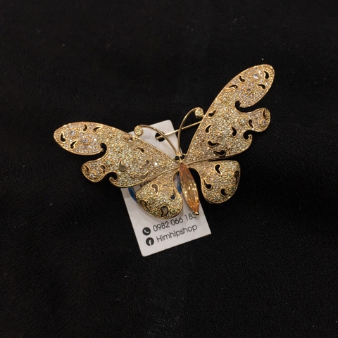 Trâm, Ghim Cài Áo HimHip Bướm Đêm Thanh Lịch HKCC Đính Phale 3,5*6,3cm