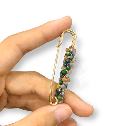 Trâm, Ghim Cài Kim Băng HimHip Kết Đá Nhỏ Sang Trọng HKCC Đính Hạt Cườm 5.5-7.5cm