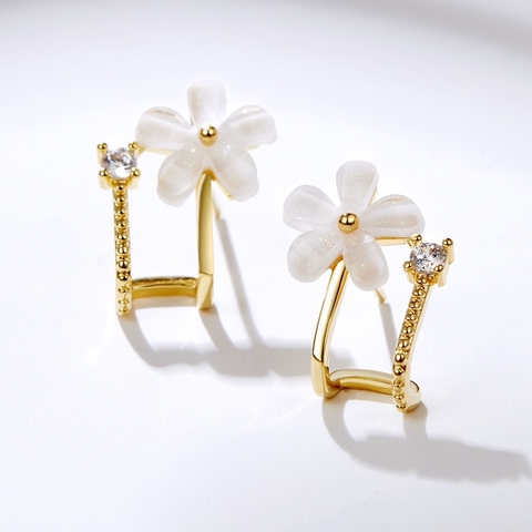 Khuyên Tai Nụ HimHip Chữ H Thanh Lịch HKCC Đính Phale 1x1cm - Vàng