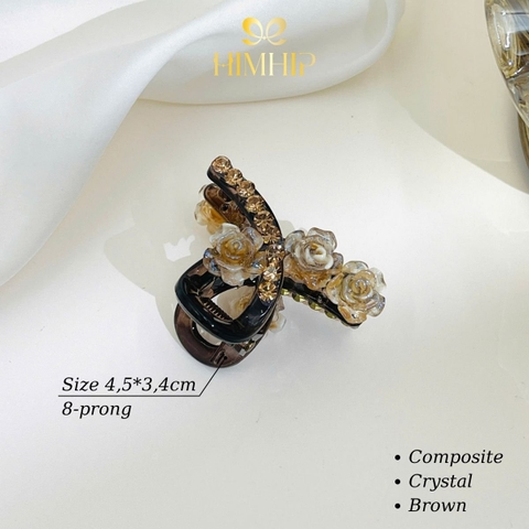 Kẹp Càng Cua HimHip Composite Hồng Nâu Phối Phale Thanh Lịch 4.5x3.4cm