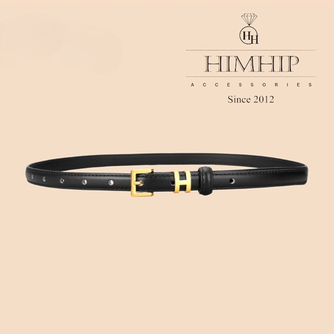 Dây Lưng HimHip Da Thật Chữ H Vàng Sang Trọng 1.6x102cm