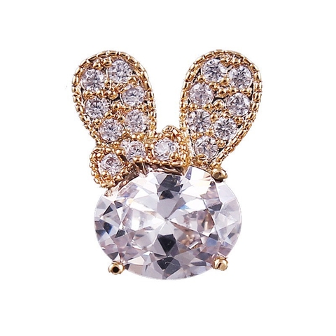 Pin Cài Áo HimHip Thỏ Nơ Đáng Yêu HKCC Đính Phale 1*1,5cm