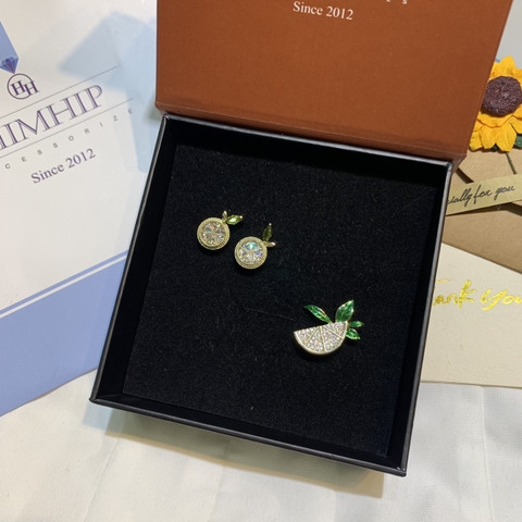 Set Khuyên Tai Kèm Cài Áo - 84 (Combo đã gồm túi hộp)