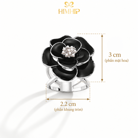 Cài Khăn 4 Chấu HimHip HKCC  Hoa Trà Trám Màu Nụ Giả Trai 3x2.2cm