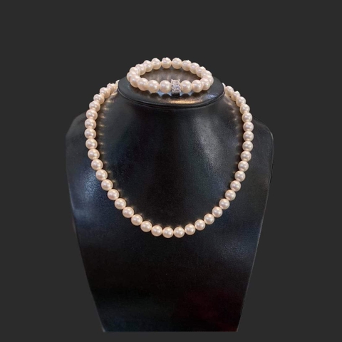 [Thiết Kế] Vòng Cổ HimHip Tinh Thể Ngọc Trai Sang Trọng 40cm Phụ Kiện Áo Dài