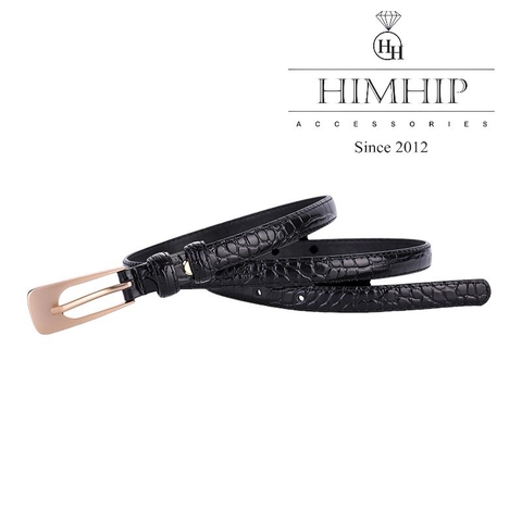 Dây Lưng HimHip Da Thật Họa Tiết Viền Nổi Sang Trọng 1.5x100cm