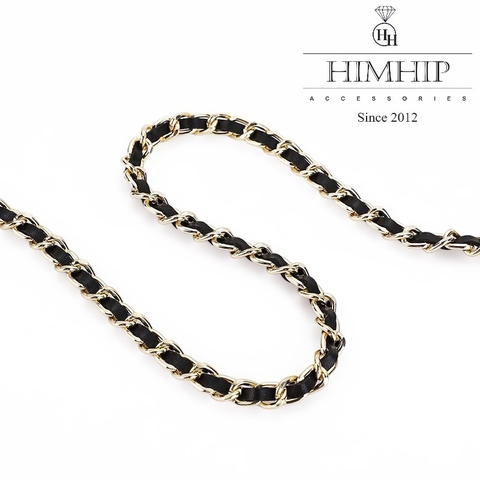 Dây Lưng HimHip Xích Phối Da Charm Cỏ 4 Lá Sang Trọng