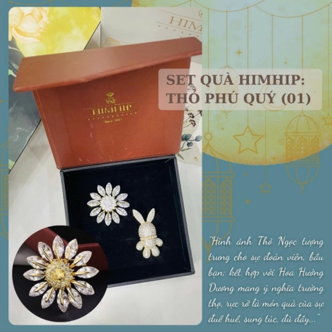 Set Quà Trung Thu HimHip [Thỏ Phú Quý 01] Cài Áo Kèm Túi Hộp Thiệp - 632