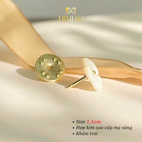 [Thiết Kế] Pin Cài Cúc HimHip HKCC Khảm Hoa Bạch Đào 1.1cm
