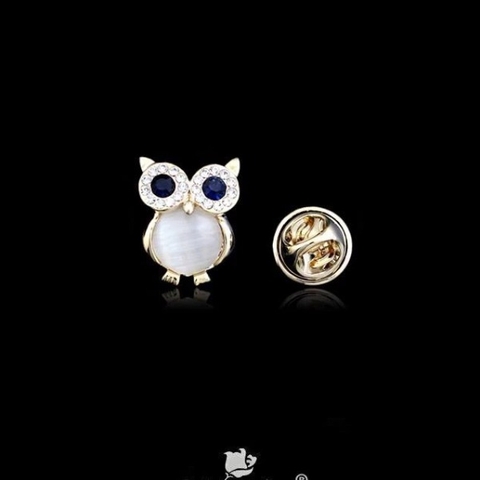 Pin Cài Áo HimHip Nam Nữ Cú Mèo Mắt Xanh Đáng Yêu HKCC Đính Phale 1,5*2cm