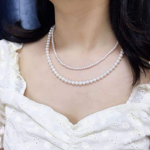 [Thiết Kế] Vòng Cổ HimHip Tinh Thể Ngọc Trai Dáng Ngắn Trẻ Trung 34+5cm