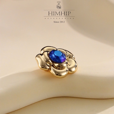 Trâm, Ghim Cài Áo Nhỏ HimHip Hoa Hồng Trơn Thanh Lịch Đính Phale 2,5cm - Vàng
