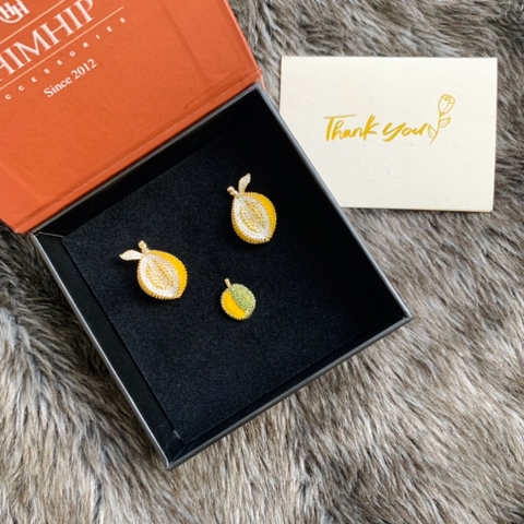 Set Hoa Tai Kèm Pin Cài Áo Sầu Riêng Đáng Yêu