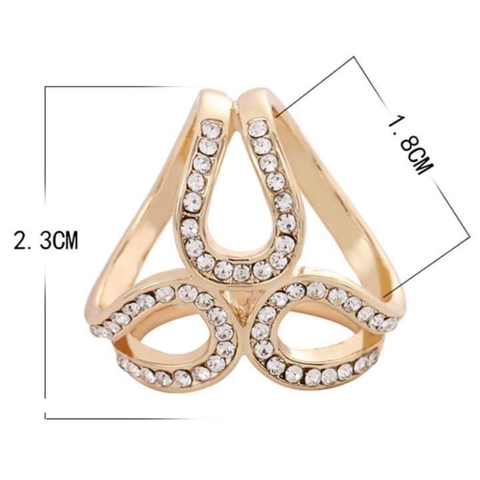 Cài Khăn 4 Chấu HimHip Size To Mặt Chụm Đá Sang Trọng HKCC Đính Phale 2cm