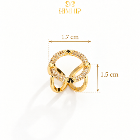 Cài Khăn Nhỏ HimHip HKCC  Vòng Phale Trái Tim Đen Thanh Lịch 1.7x1.5cm