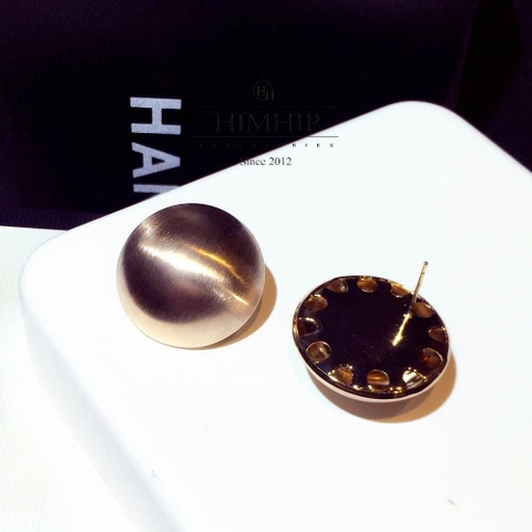 Khuyên Tai Bản To HimHip HKCC Dáng Tròn Sang Trọng 3.5cm