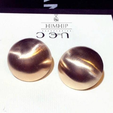 Khuyên Tai Bản To HimHip HKCC Dáng Tròn Sang Trọng 3.5cm