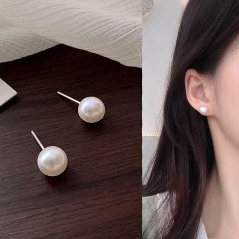[Thiết kế] Set Trang Sức HimHip Vòng Cổ Tinh Thể Ngọc Trai Cao Cấp 40cm & Khuyên Tai Nụ Tinh Thể Ngọc Trai Cao 8ly
